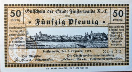 Аверс банкноты 50 fenigów (Niemcy) 1919