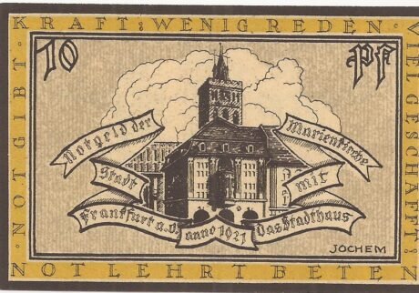 Реверс банкноты 10 fenigów (Niemcy) 1922