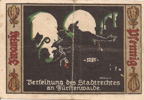 Реверс банкноты 20 fenigów (Niemcy) 1921