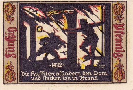 Реверс банкноты 50 fenigów (Niemcy) 1921