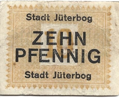 Реверс банкноты 10 fenigów (Niemcy) 1920