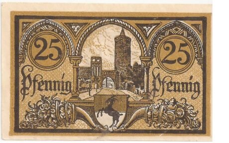 Реверс банкноты 25 fenigów (Niemcy) 1920