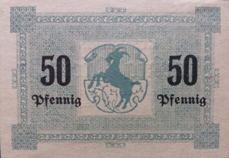 Реверс банкноты 50 пфеннигов (Германия)