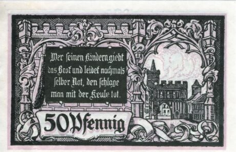 Реверс банкноты 50 fenigów (Niemcy) 1920
