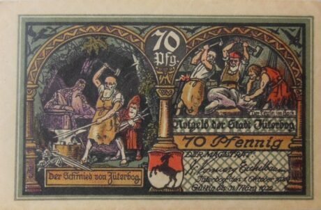 Аверс банкноты 70 fenigów (Niemcy) 1920