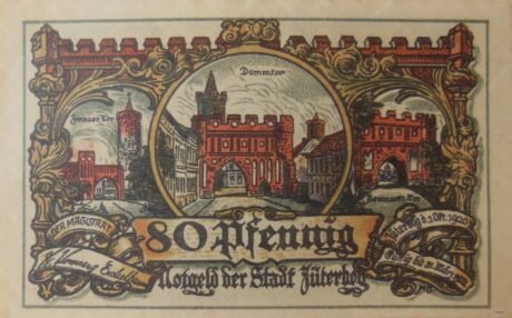 Аверс банкноты 80 fenigów (Niemcy) 1920