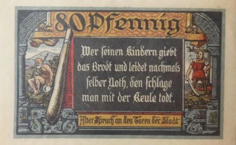 Реверс банкноты 80 fenigów (Niemcy) 1920