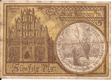 Реверс банкноты 50 fenigów (Niemcy) 1921