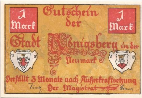 Аверс банкноты 1 marka (Niemcy) 1922