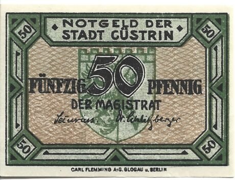 Аверс банкноты 50 fenigów (Niemcy) 1920