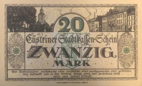 Реверс банкноты 20 marek (Niemcy) 1918