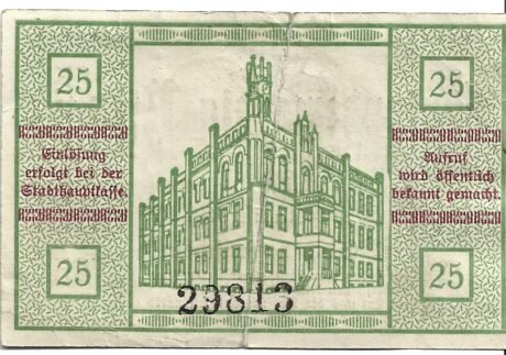 Реверс банкноты 25 fenigów (Niemcy) 1920