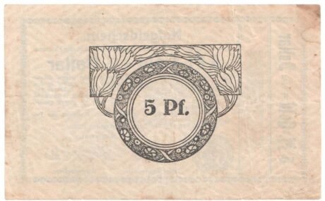 Реверс банкноты 5 Pfennig-Gold (Германия) 1923 года