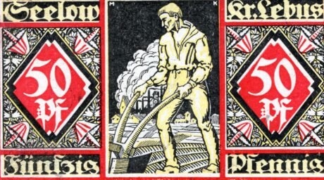 Реверс банкноты 50 пфеннигов Sparkasse des Kreises Lebus (Германия) 1920 года