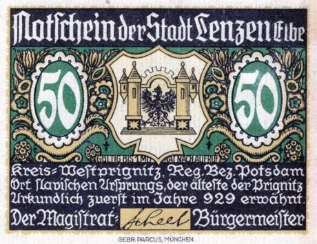 Аверс банкноты 50 fenigów (Niemcy)