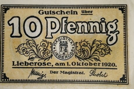 Аверс банкноты 10 fenigów (Niemcy) 1920