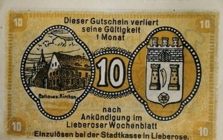 Реверс банкноты 10 fenigów (Niemcy) 1920