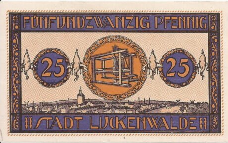 Реверс банкноты 25 fenigów (Niemcy) 1921