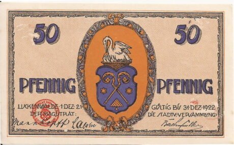 Аверс банкноты 50 fenigów (Niemcy) 1921