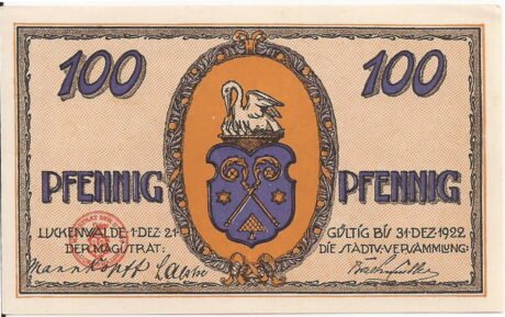 Аверс банкноты 1 marka (Niemcy) 1921