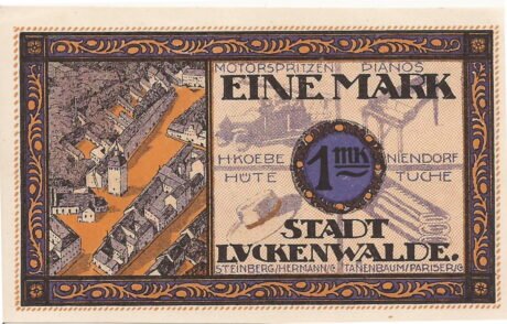 Реверс банкноты 1 marka (Niemcy) 1921