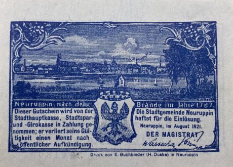Аверс банкноты 25 fenigów (Niemcy) 1921