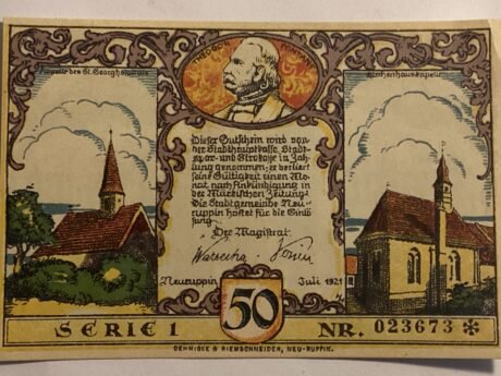 Реверс банкноты 50 fenigów (Niemcy) 1921