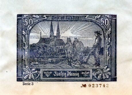 Реверс банкноты 50 fenigów (Niemcy) 1921
