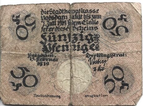 Аверс банкноты 50 fenigów (Niemcy) 1919