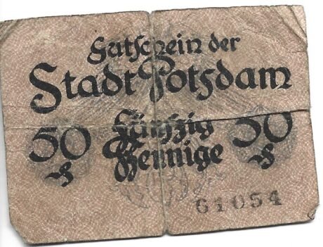 Реверс банкноты 50 fenigów (Niemcy) 1919