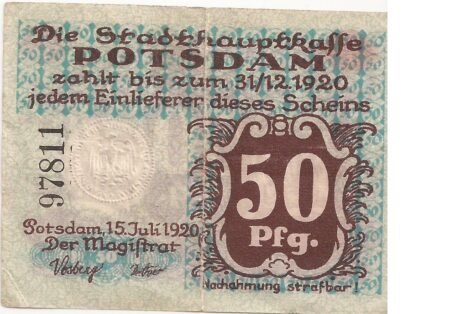 Аверс банкноты 50 пфеннигов (Германия) 1920 года