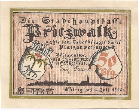 Аверс банкноты 50 fenigów (Niemcy) 1922