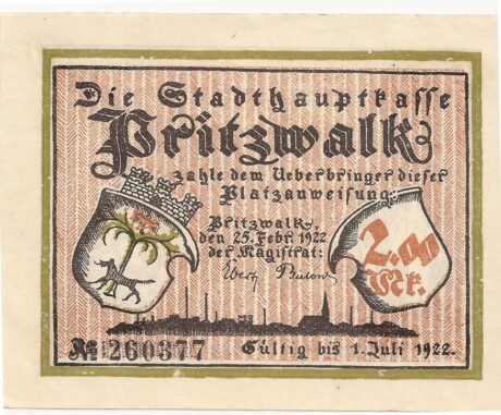 Аверс банкноты 2 marki (Niemcy) 1922