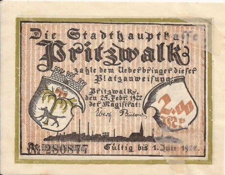 Аверс банкноты 2 marki (Niemcy) 1922