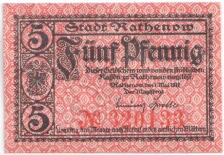 Аверс банкноты 5 пфеннигов (Германия) 1917 года