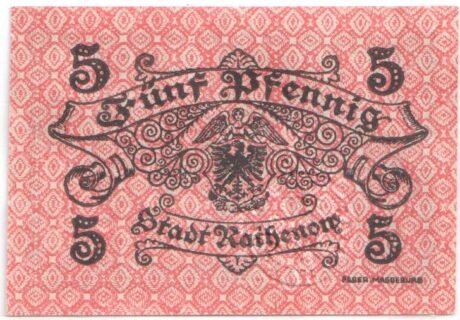 Реверс банкноты 5 пфеннигов (Германия) 1917 года