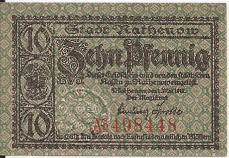 Аверс банкноты 10 пфеннигов (Германия) 1917 года