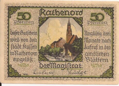 Аверс банкноты 50 fenigów (Niemcy) 1921