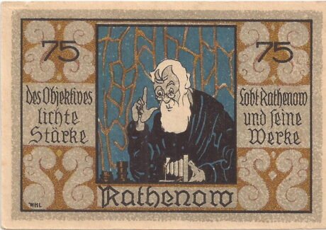 Реверс банкноты 75 fenigów (Niemcy) 1921