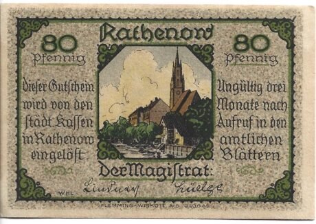 Аверс банкноты 80 fenigów (Niemcy)