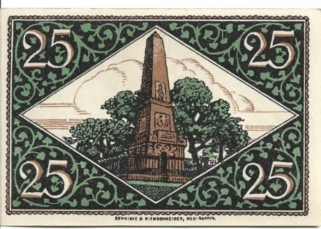 Реверс банкноты 25 пфеннигов (Германия)