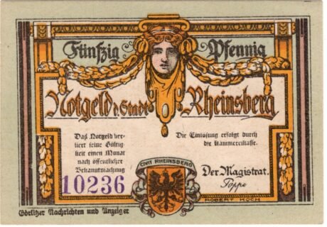 Аверс банкноты 50 fenigów (Niemcy) 1921