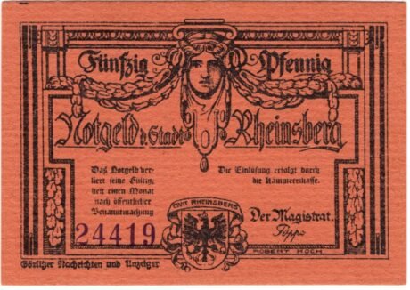 Аверс банкноты 50 fenigów (Niemcy) 1921