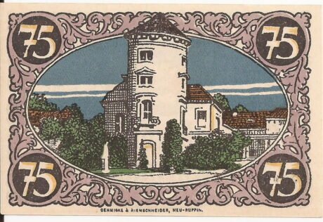 Реверс банкноты 75 пфеннигов (Германия) 1922 года