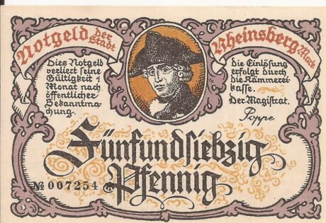 Аверс банкноты 75 пфеннигов (Германия) 1922 года