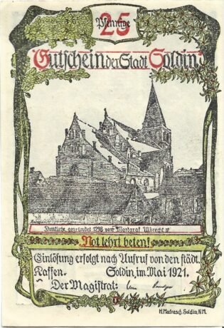 Аверс банкноты 25 fenigów (Niemcy) 1921