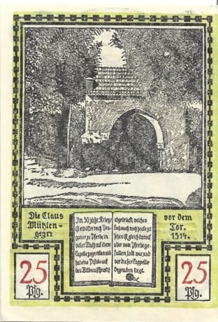 Реверс банкноты 25 fenigów (Niemcy) 1921