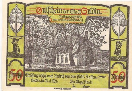 Аверс банкноты 50 fenigów (Niemcy) 1921