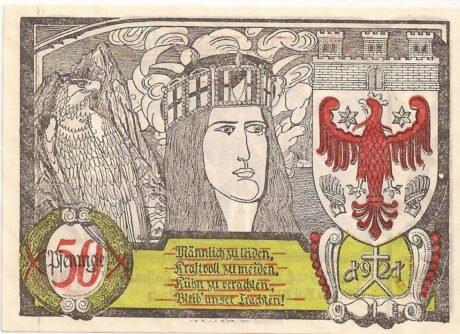 Реверс банкноты 50 fenigów (Niemcy) 1921