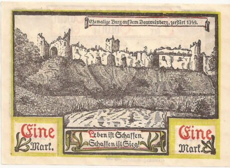 Реверс банкноты 1 marka (Niemcy) 1921